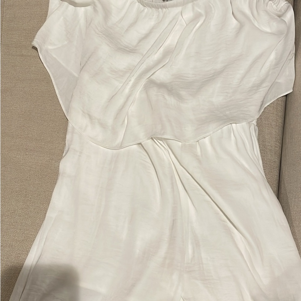 Naked Zebra White Cropped Jumpsuit